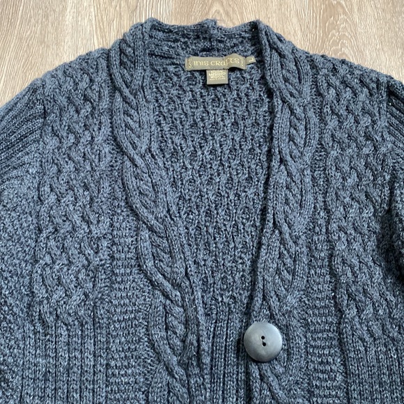 Vintage Ireland 100% merino wool cable cardigan - Picture 2 of 11